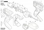 Bosch 3 603 J80 300 Pdr 18 V-Li Impact Wrench 18 V / Eu Spare Parts